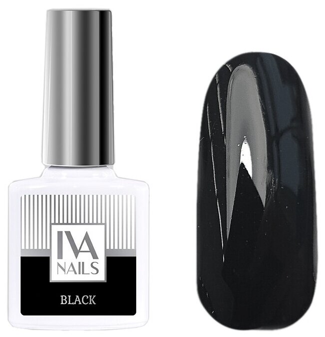 Гель-лак IVA NAILS Black/White черный (Black), 8 мл