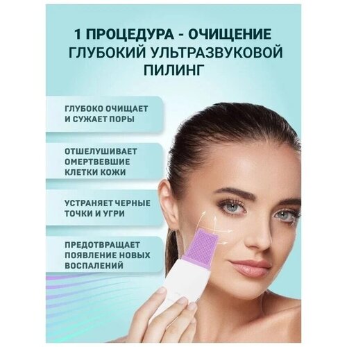 Скрабер ультразвуковой аппарат для ультразвуковой чистки кожи лица с силиконовыми щеточными насадками 49500₽