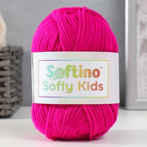 Пряжа 100% акрил Softy Kids 90м ±5м 50 гр цвет 13 красно-фиолетовый (2 шт)