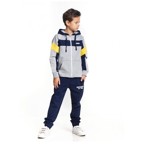 Спортивный костюм для мальчика Mini Maxi, модель 7267, цвет серый/синий, размер 122