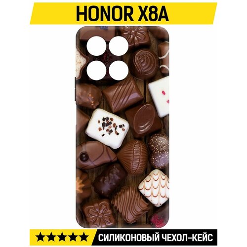 Чехол-накладка Krutoff Soft Case Конфеты для Honor X8a черный