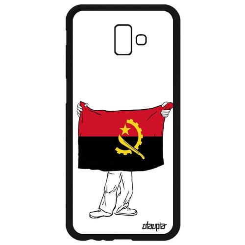 фото Чехол на смартфон galaxy j6 plus 2018, "флаг анголы с руками" страна государственный utaupia