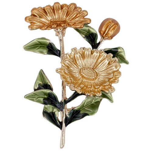 фото Брошь бижутерная букет (замок-булавка, желтый) 56264 otokodesign