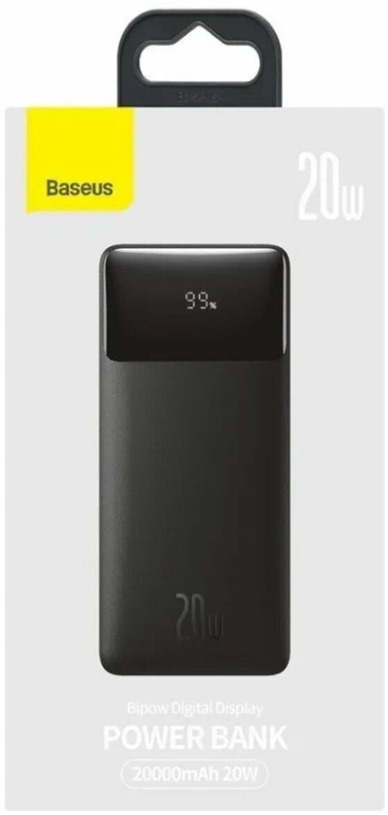 Внешний аккумулятор Baseus Bipow Digital Display 20000mAh 20W Black (PPDML-M01) - фото №18