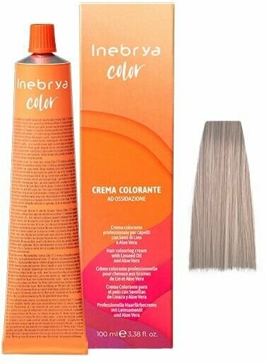 Крем-краска для волос Inebrya Color 10/13 блонд платиновый пепельный золотистый на семенах льна и алоэ, 100 мл.