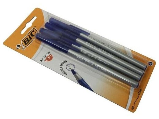 Шариковая ручка BIC Round Stic Exact, синий, 4 шт. (932857) - фото №11