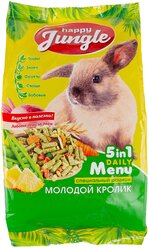 Корм для молодых кроликов Happy Jungle 5 in 1 Daily Menu Специальный рацион 400 г