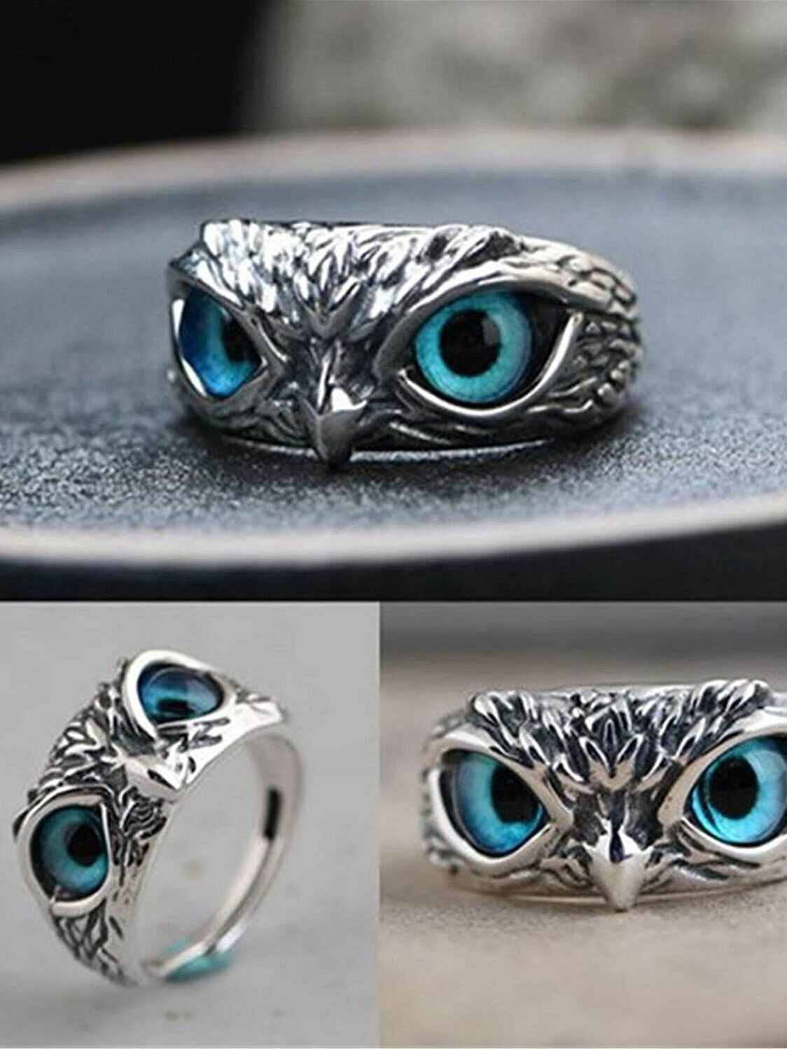 Кольцо-кулон, искусственный камень, кошачий глаз синтетический