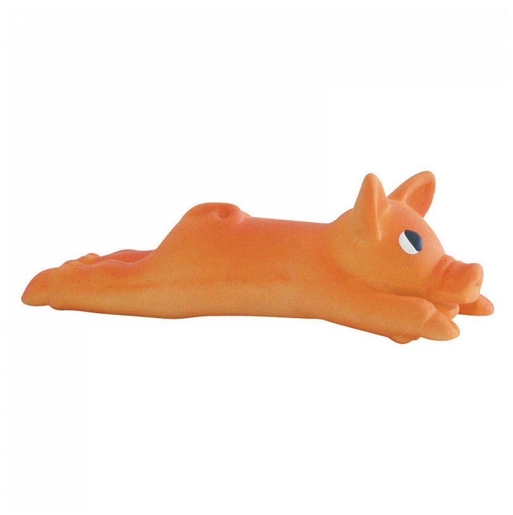 Beeztees Поросенок маленький жевательная игрушка для собак латекс оранжевый 25 см - фотография № 1