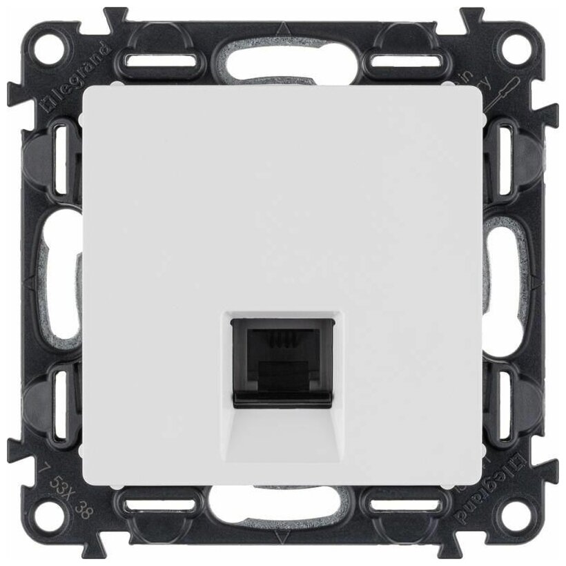 фото Legrand Механизм розетки телефонной Valena Life 1 выход RJ11 с лиц. панелью бел. Leg 753438