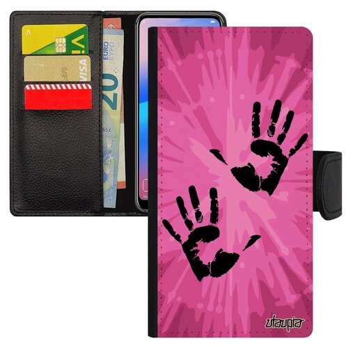 фото Чехол-книжка для мобильного galaxy s8, "отпечаток ладони" радуга раста utaupia