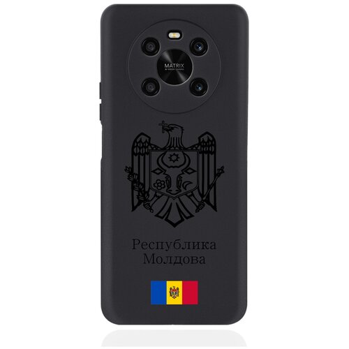 Черный силиконовый чехол для Honor X9 Черный лаковый Герб Республики Молдова/ Герб Молдавии черный силиконовый чехол signumcase для honor x9 черный лаковый герб таджикистана