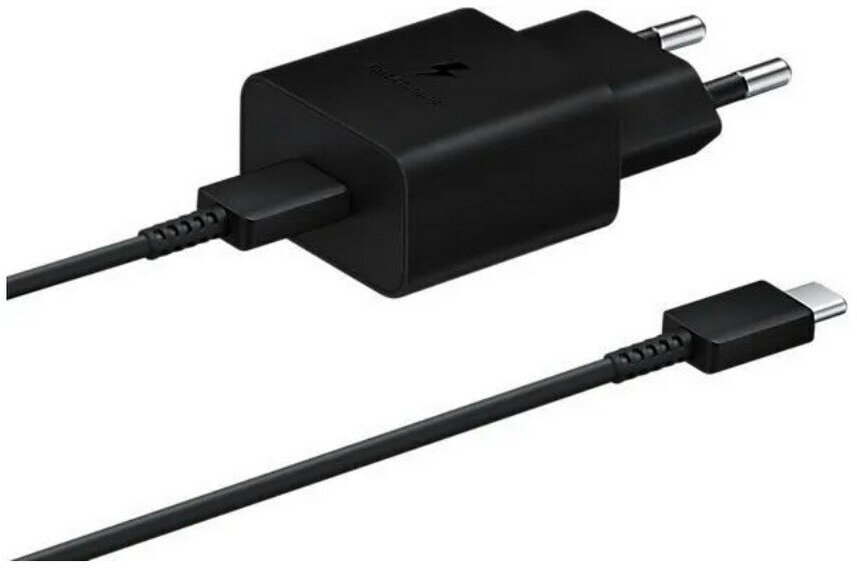 Сетевое зарядное устройство Samsung Adapter 15W Type C with Cable Black (EP-T1510XBEGEU)