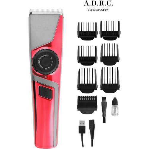 Профессиональная машинка для стрижки волос CR PRO Триммер для бороды и усов для мужчин уход с LED дисплеем красный UP 259900₽