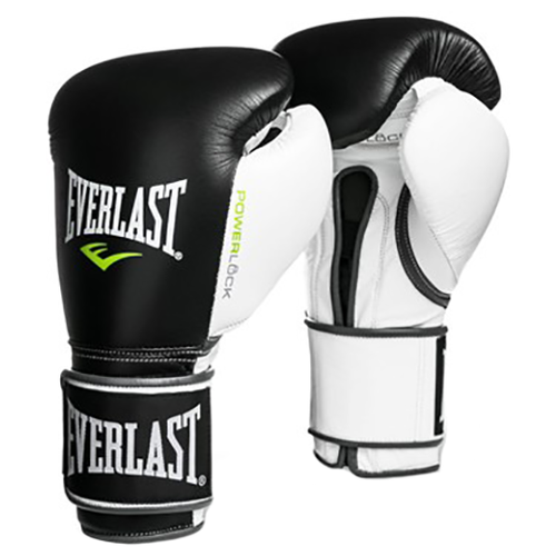 Боксерские перчатки Everlast Powerlock Black/White/Green (16 унций)
