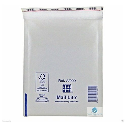 фото Крафт пакет с воздушной подушкой mail lite a/000 (110х160 мм.), цвет белый, 20 штук