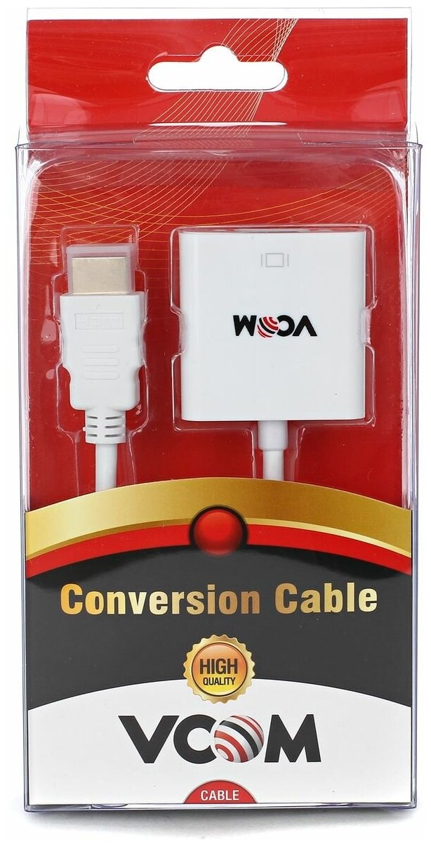 Переходник HDMI(M)-VGA(F) 0.1м VCOM CG558 VCOM Telecom - фото №12