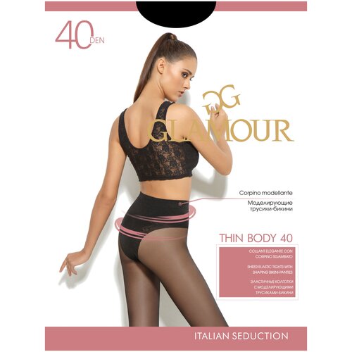 колготки glamour размер m 3 Колготки Glamour Thin Body, 40 den, размер 2/S, черный, бежевый