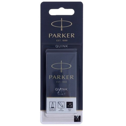 набор картриджей 5шт д перьевой ручки parker cartridge quink черные блистер 1950402 parker 9372602 Картриджи ддя перьевой ручки набор 5шт Cartridge Quink, черные, блистер 1950402