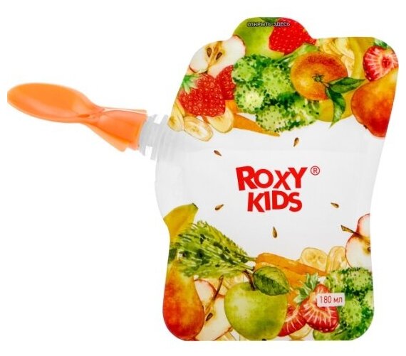 Пакеты для хранения фруктового пюре Roxy-kids 5 шт с ложечкой