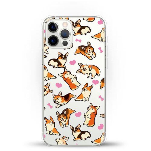 фото Силиконовый чехол корги узором на apple iphone 12 pro max andy & paul