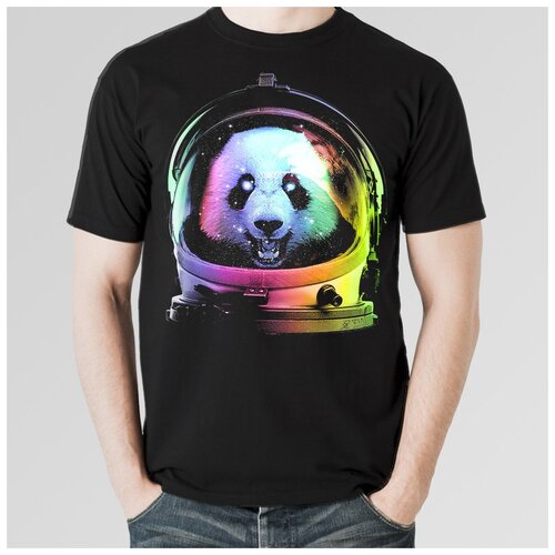 фото Футболка dream shirts панда космонавт мужская l черная