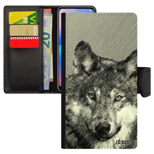 фото Чехол книжка на мобильный samsung galaxy a5 2017, "дикий волк" одинокий лютоволк utaupia