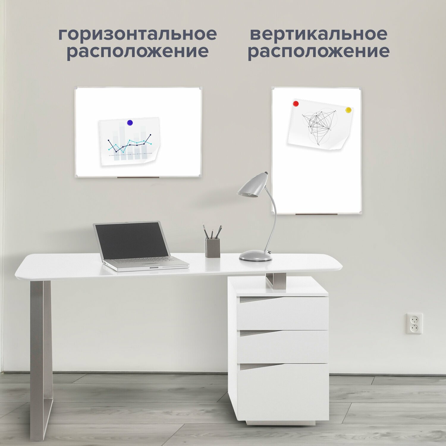Доска магнитно-маркерная STAFF белый 45x60см - фото №17