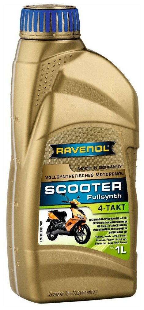 Моторное масло для 4-Такт скутеров RAVENOL Scooter 4-Takt Fullsynth. (1л) new