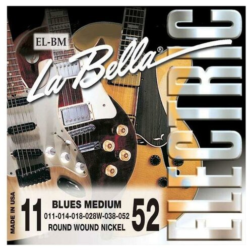 La Bella Electrics Nickel Plated Round Wound Blues Medium EL-BM (11-52) струны для электрогитары