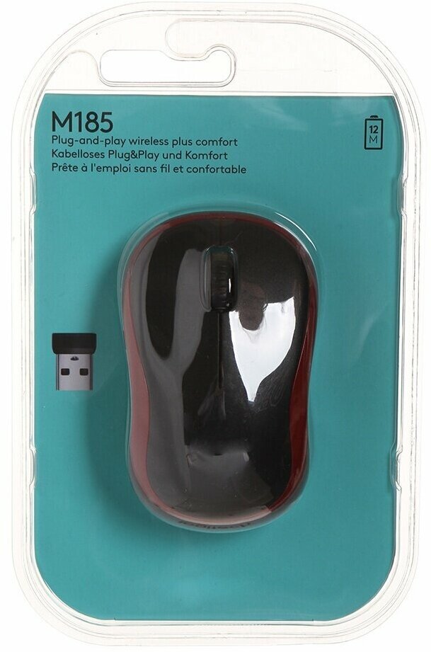 Мышь Logitech M185 Dark-Red 910-002240 / 910-002237 / 910-002633 / 910-002240