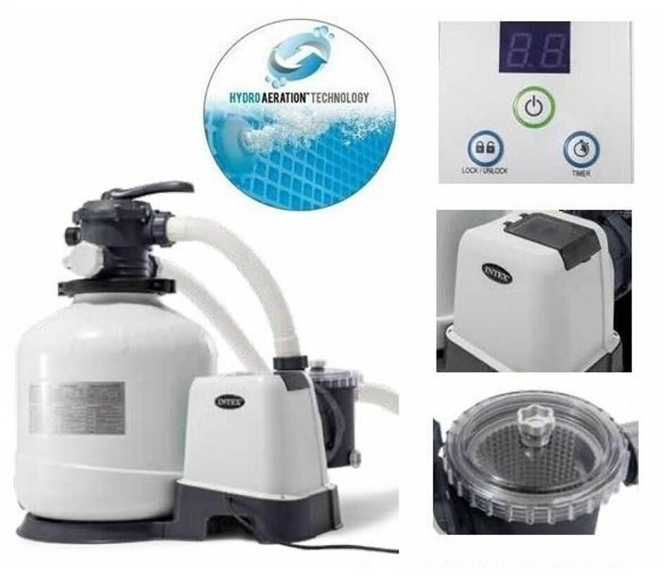 26652 Песочный фильтрующий насос INTEX SAND FILTER PUMP 9200л/ч. - фотография № 6