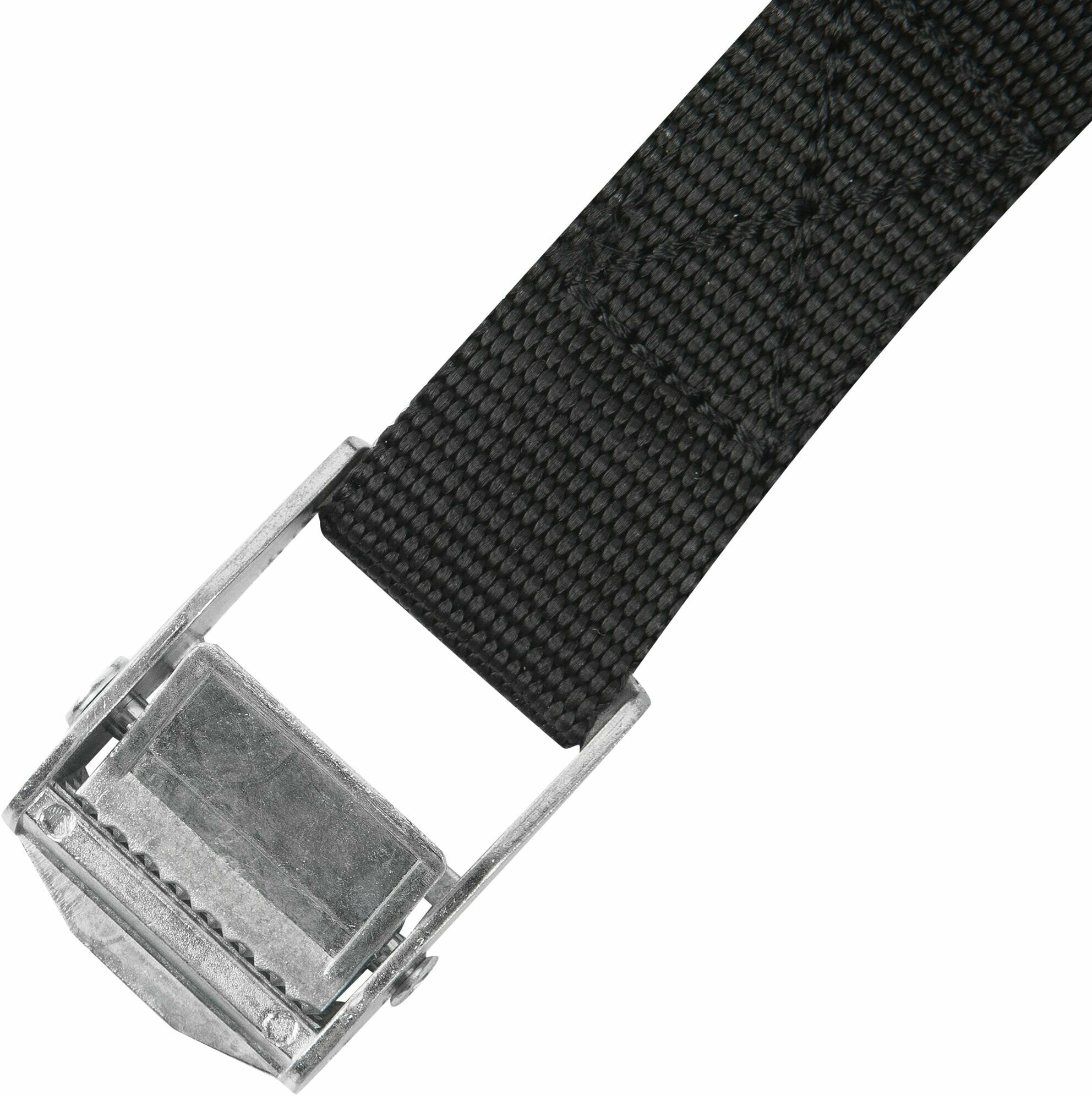 Ремень-стяжка с пряжкой-зажимом 25х5000 мм полипропилен цвет чёрный
