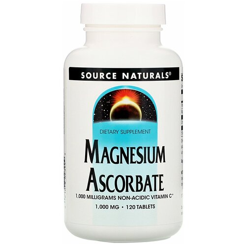 Таблетки Source Naturals Magnesium Ascorbate, 290 г, 1000 мг, 120 шт.