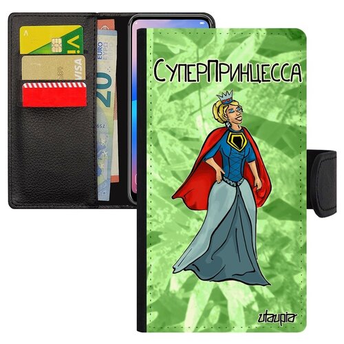 фото Чехол книжка на смартфон iphone xs, "суперпринцесса" супергерой комикс utaupia