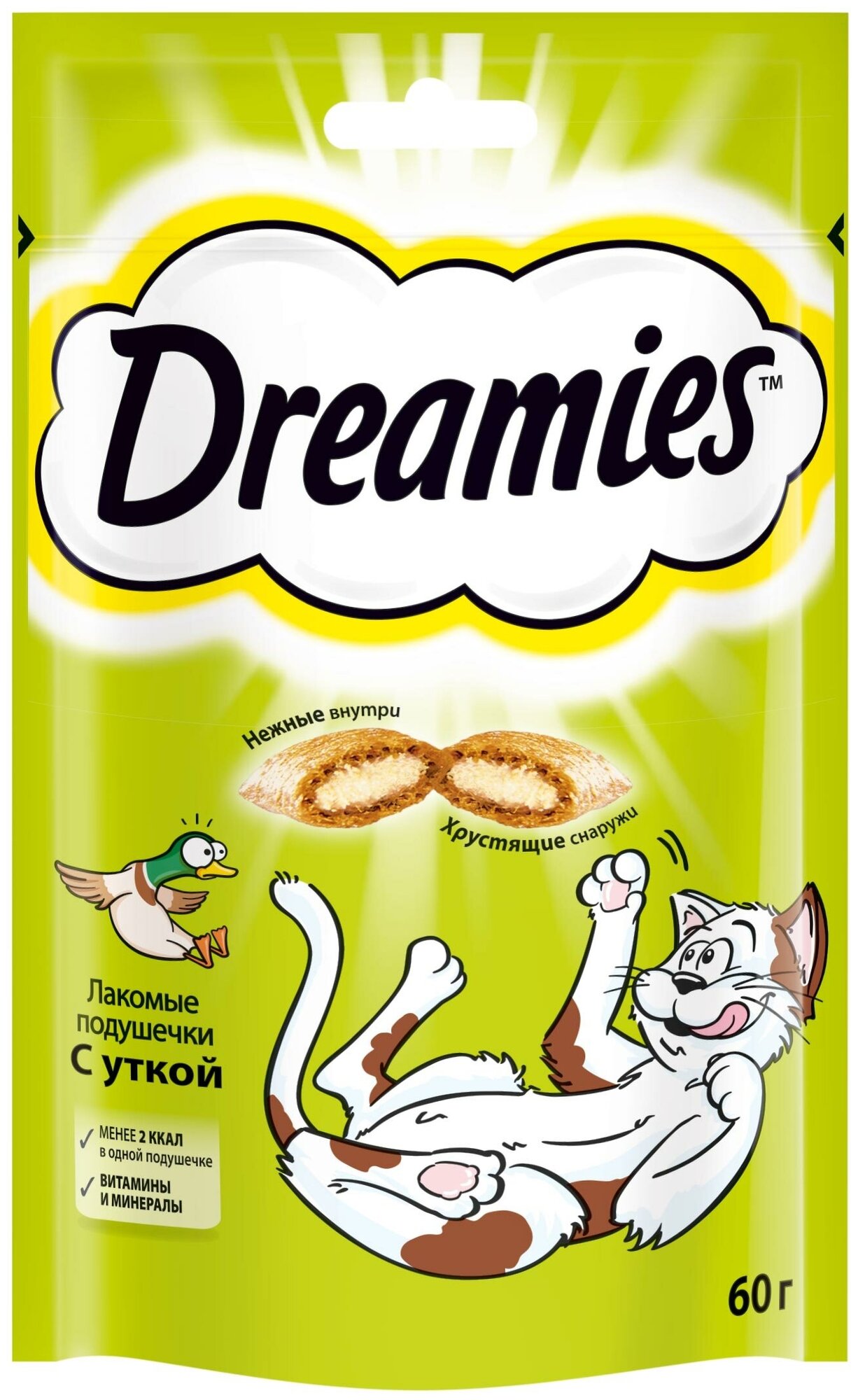 Dreamies лакомые подушечки Утка, 60 г.