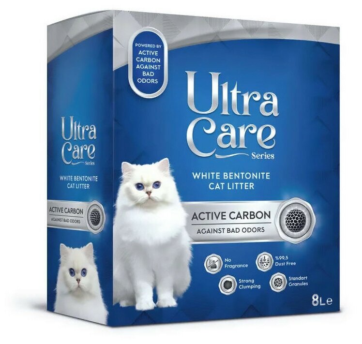 Ultra Care Active Carbon комкующийся наполнитель для кошачьего туалета с активированным углем