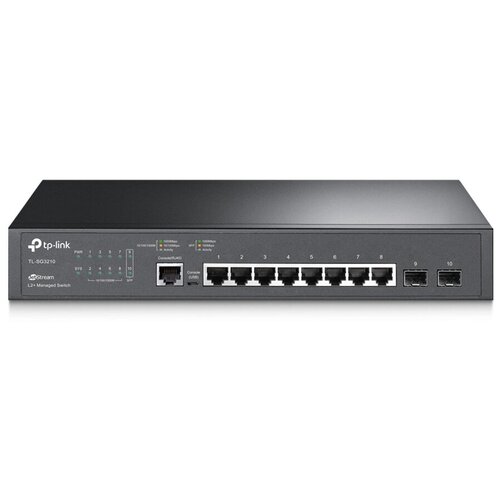 Коммутатор TP-Link TL-SG3210 10-port Pure-Gigabit L2 Managed Switch, 8 10/100/1000Mbps RJ45 ports in