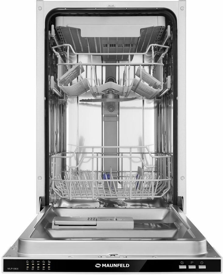 Встраиваемая посудомоечная машина MAUNFELD MLP-083I, узкая, ширина 44.8см, полновстраиваемая, загрузка 10 комплектов - фотография № 1