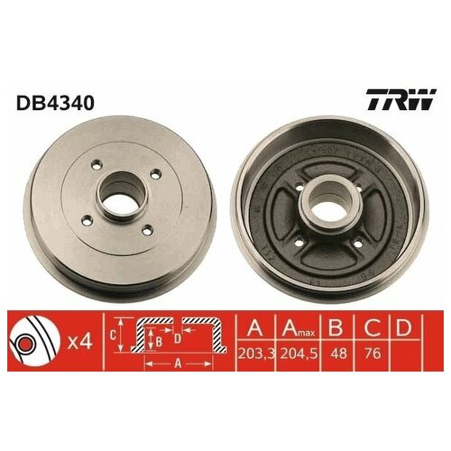 Барабан тормозной TRW DB4340