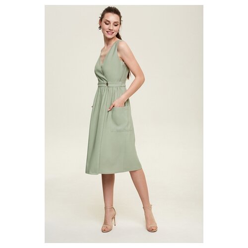 фото Платье concept club 10200200632/ женское цвет зеленый оливковый однотонный р-р 40 xxs