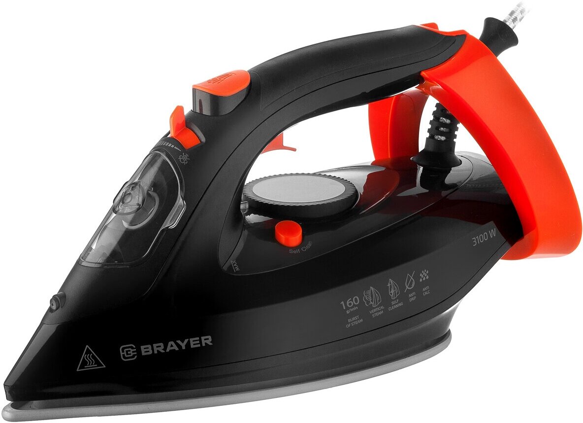 Утюг Brayer 4007BR 3100 Вт,керамич,пар 160 г/мин, антикап, разбрызг, самоотчис