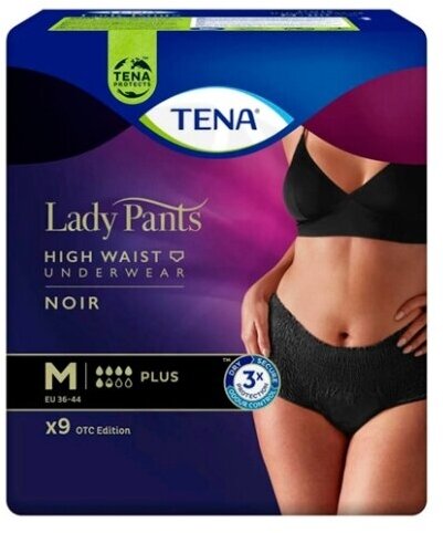 Tena Lady Pants Plus Подгузники-трусы впитывающие для взрослых черные размер M 9 шт