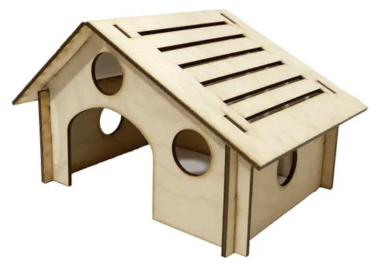 Домик вилла деревянный для мышей, крыс, хомяков, грызунов - размер S - фотография № 3