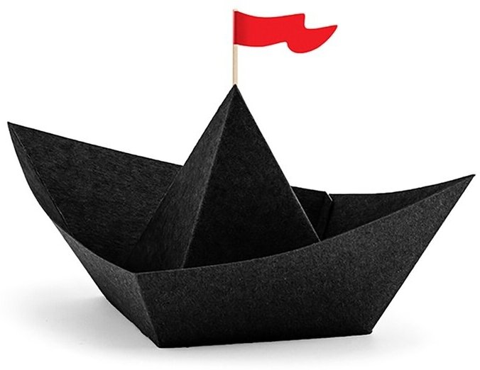 Бумажная лодка декоративная Riota Пират, черный, набор 6 шт