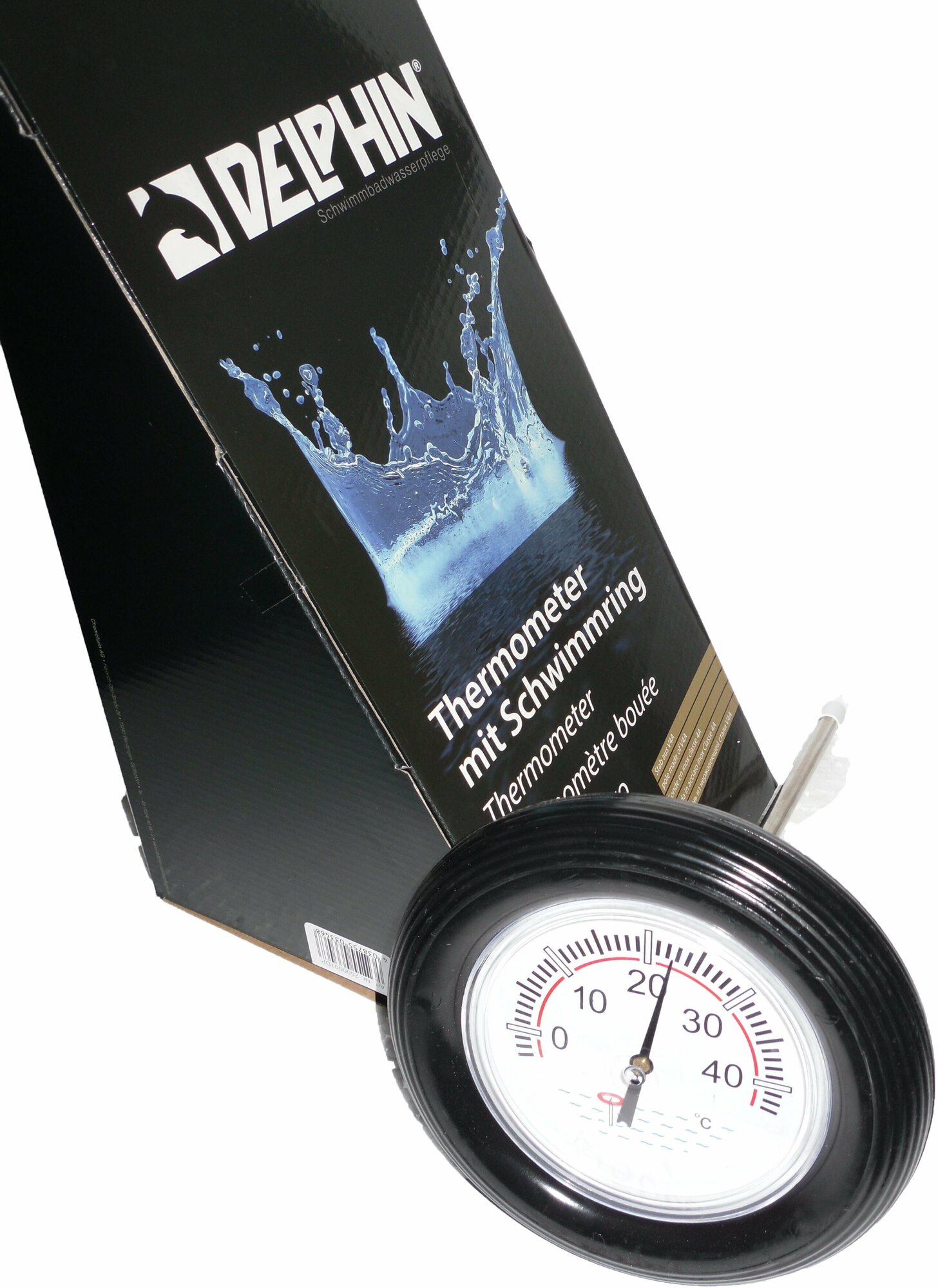 Термометр круглый, для бассейна, черный, Delphin - фотография № 2