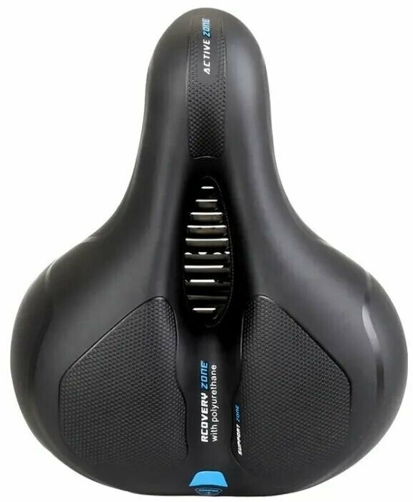 Седло велосипедное Energy Memory Foam, 250x210мм, c прорезью, черное
