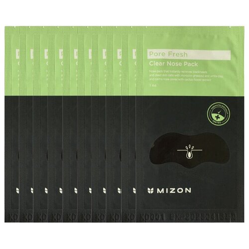 MIZON Pore Fresh Clear Nose Pack Патчи для носа очищающие 1шт 10 уп.