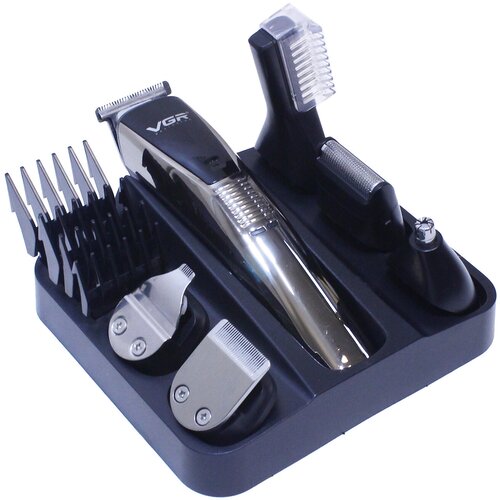 Машинка для стрижки волос и бороды Триммер беспроводной VGR V-029 черная 211900₽
