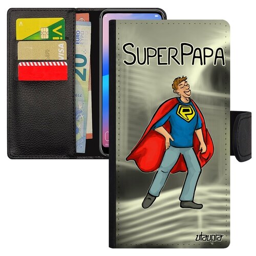 фото Чехол книжка для телефона samsung galaxy s8, "суперпапа" комикс веселый utaupia
